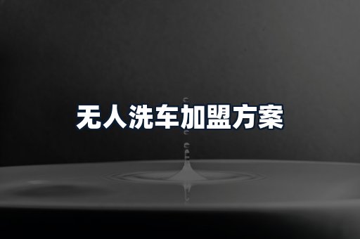 无人洗车加盟方案